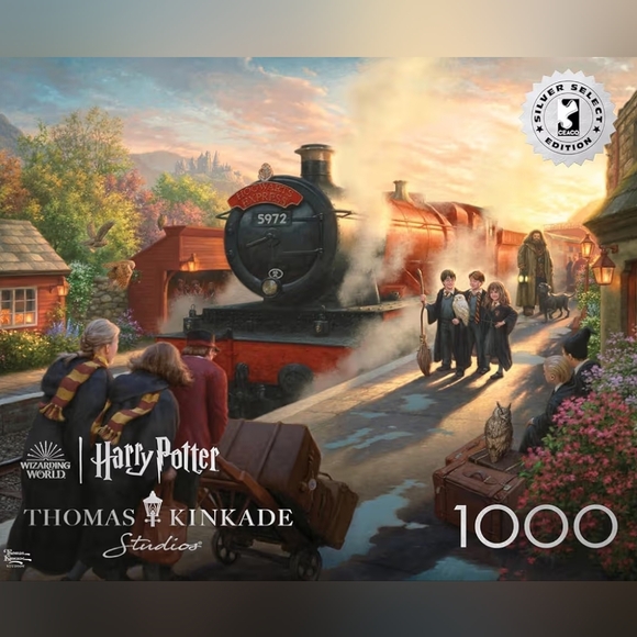 Thomas Kinkade Hogwarts Express Train 1000 Piece Puzzle - Picture 3 of 6